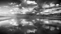 Cloudscape in mono, Harlech Beach.