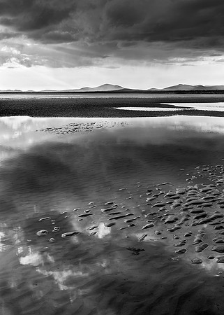 Reflections and Ripples, mono study, Harlech Beach.