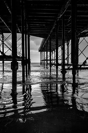 Metallic reflections underneath Bognor Pier.