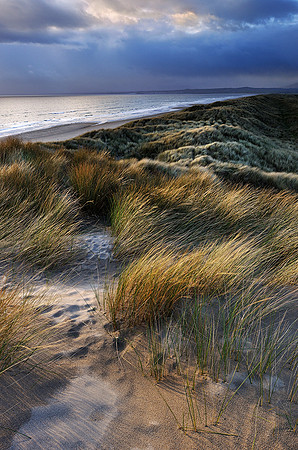 Approaching raincloud, Harlech Beach.