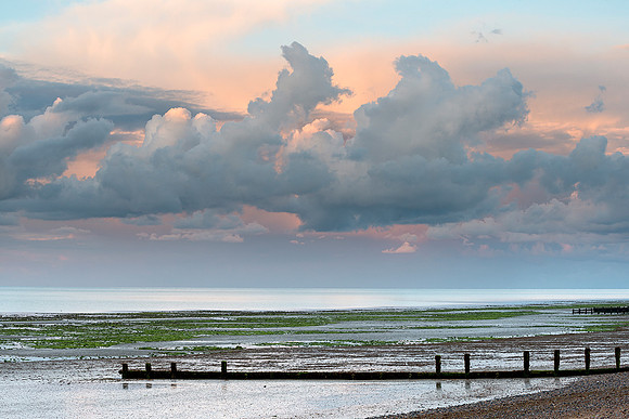 Clearing storm clouds over Climping Beach.