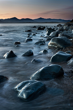 Last light on Llandangw Beach.